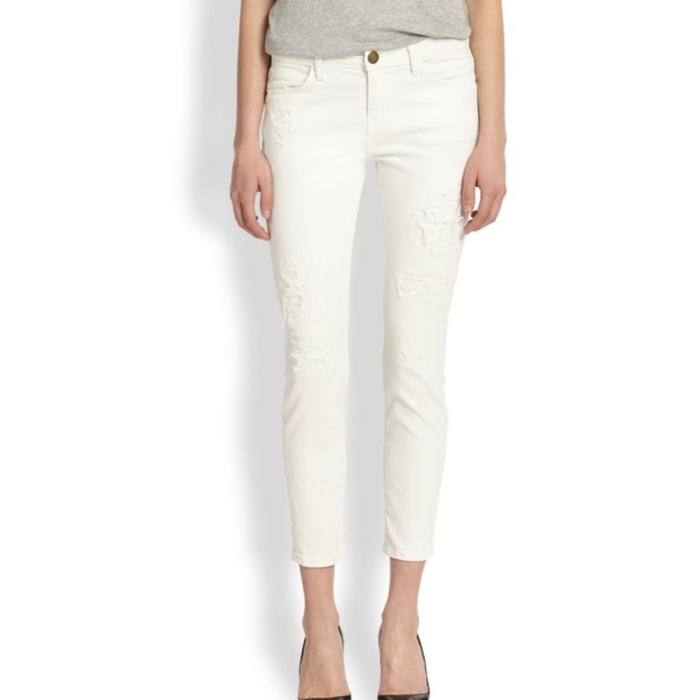 Current Elliott Stiletto White Patch repair jeans 27